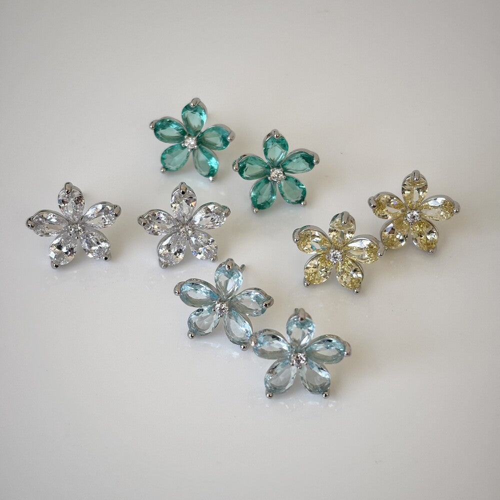 Brinco Lótus zircônias fancy yellow ródio branco - foto 5