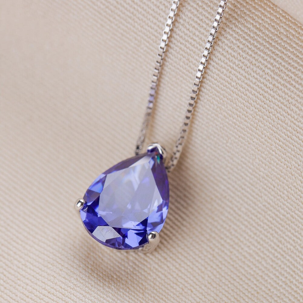 Colar Luma gota zircônia tanzanita prata 925 - foto 4