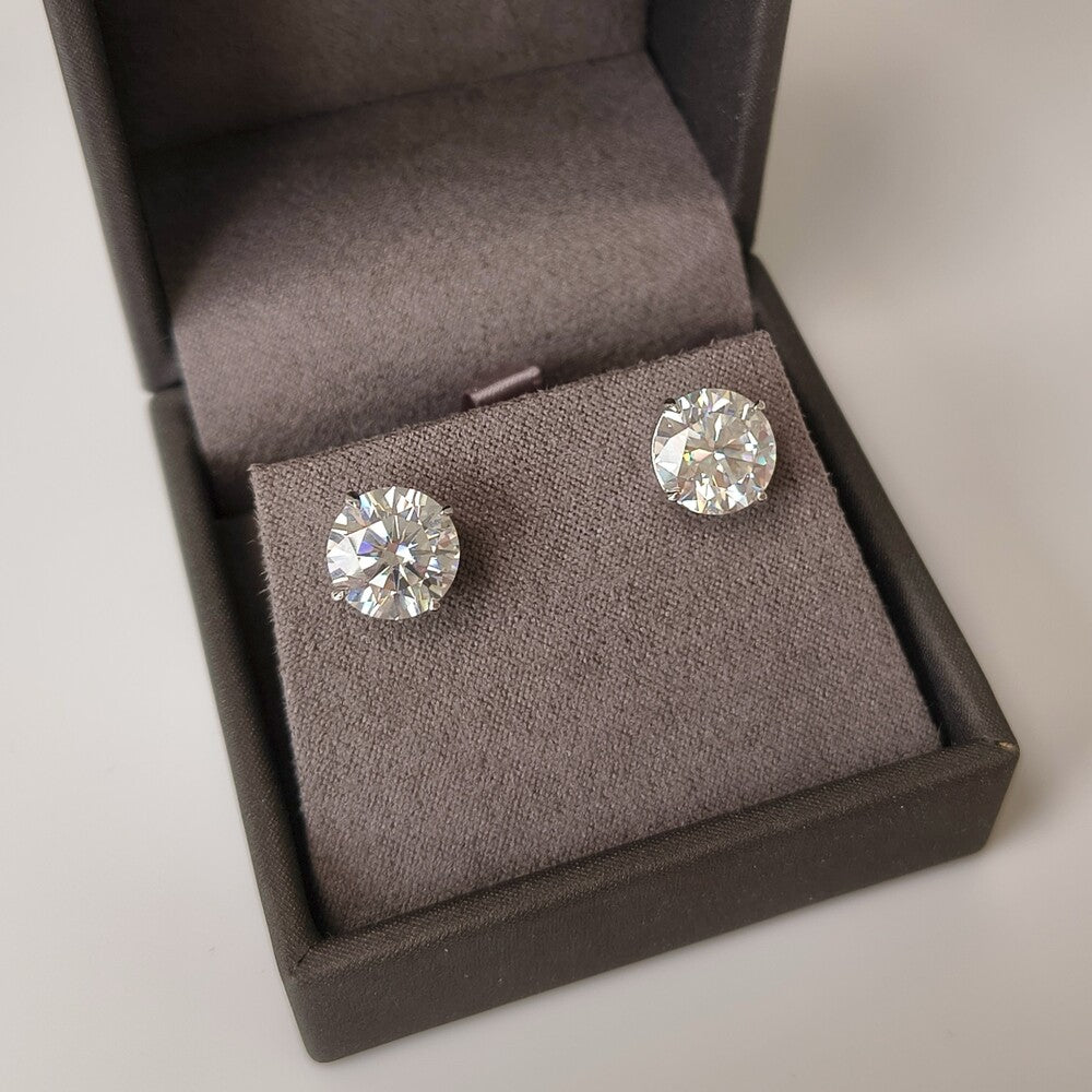 Brinco solitário ponto de luz Moissanite prata 925 (10mm) - foto 4