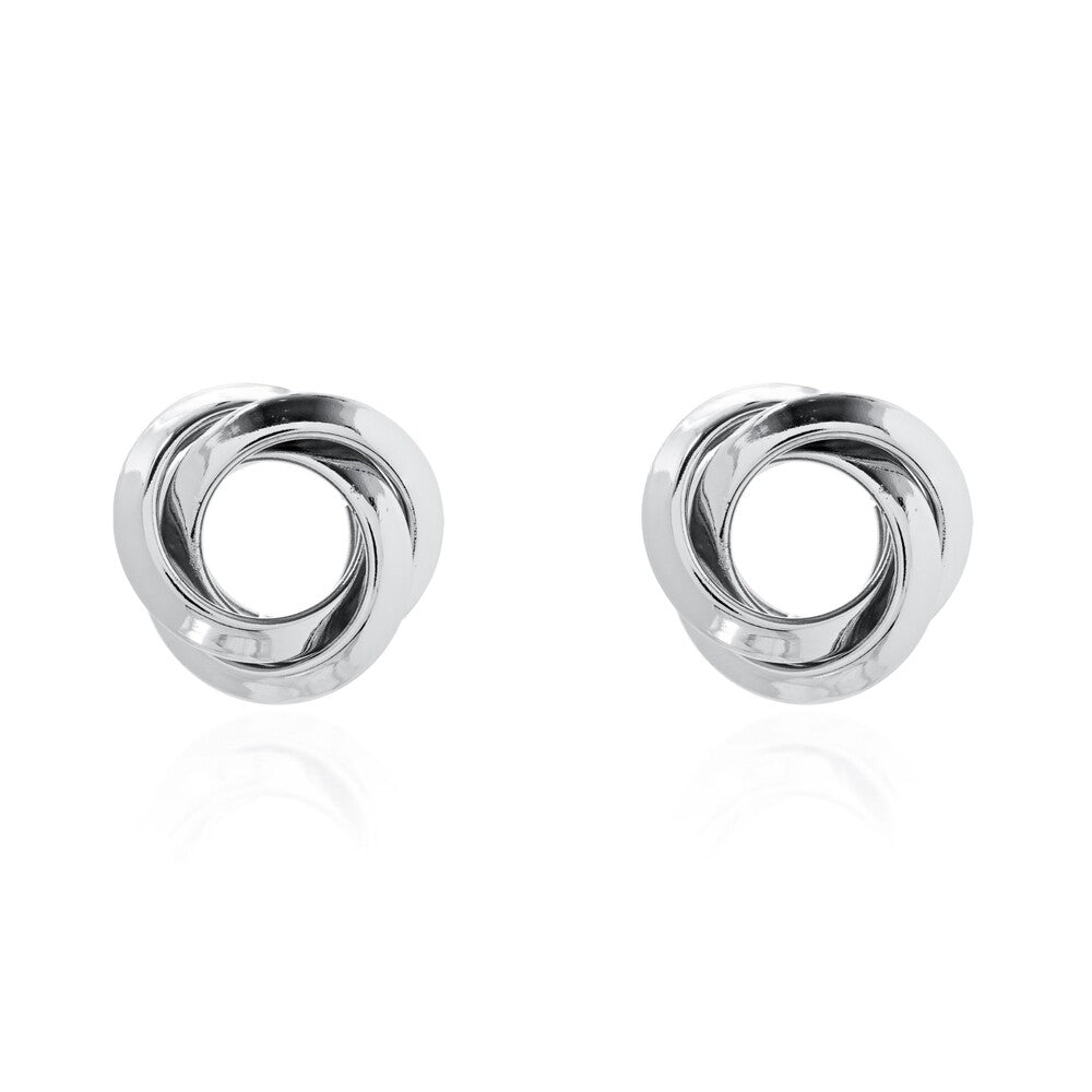 Brinco Georgia aros lisos ródio branco