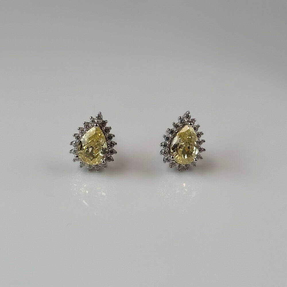 Brinco Zoey gota zircônia fancy yellow prata 925 - foto 3