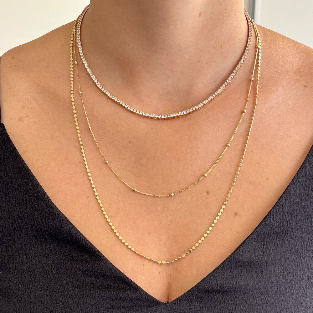 Conjunto Colar riviera + Colar Vicky + Colar urban ouro