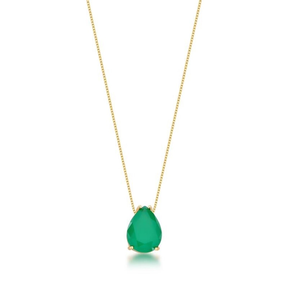 Colar gota G esmeralda fusion ouro