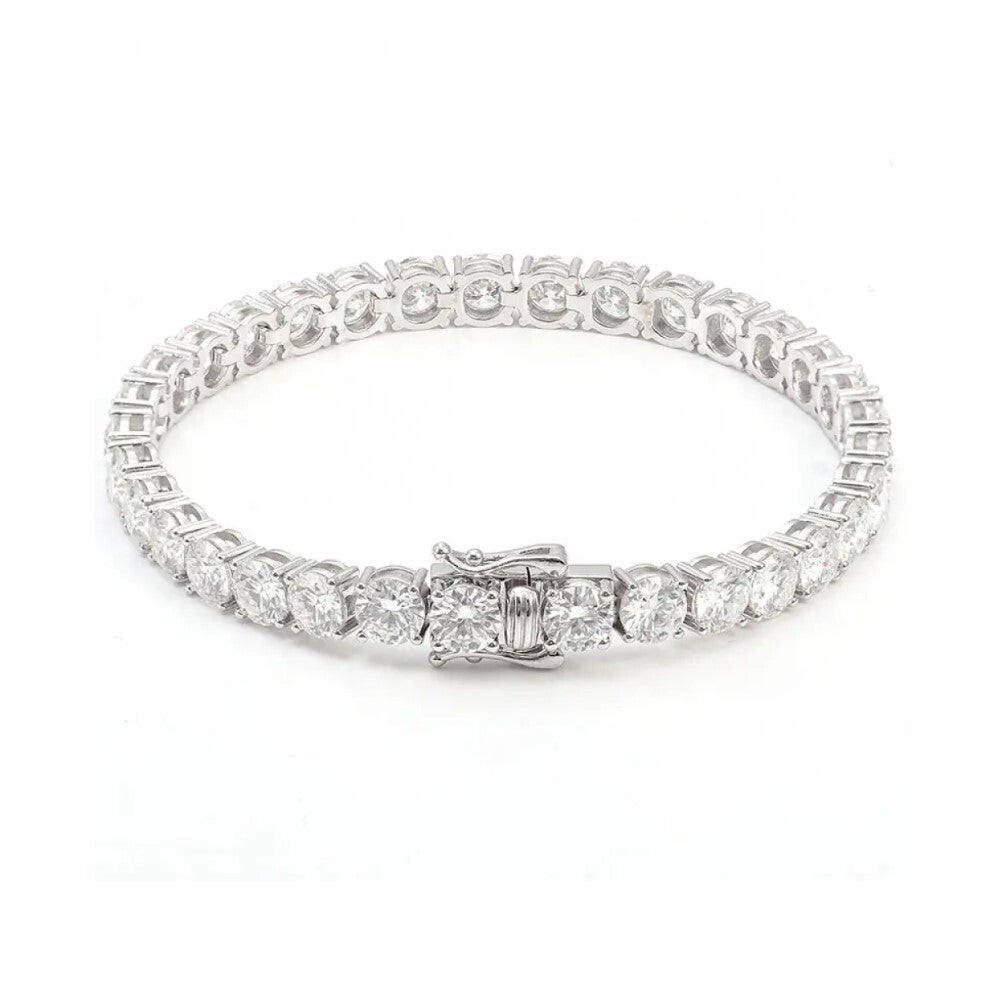 Pulseira classic riviera zircônias brancas ródio branco (5mm)