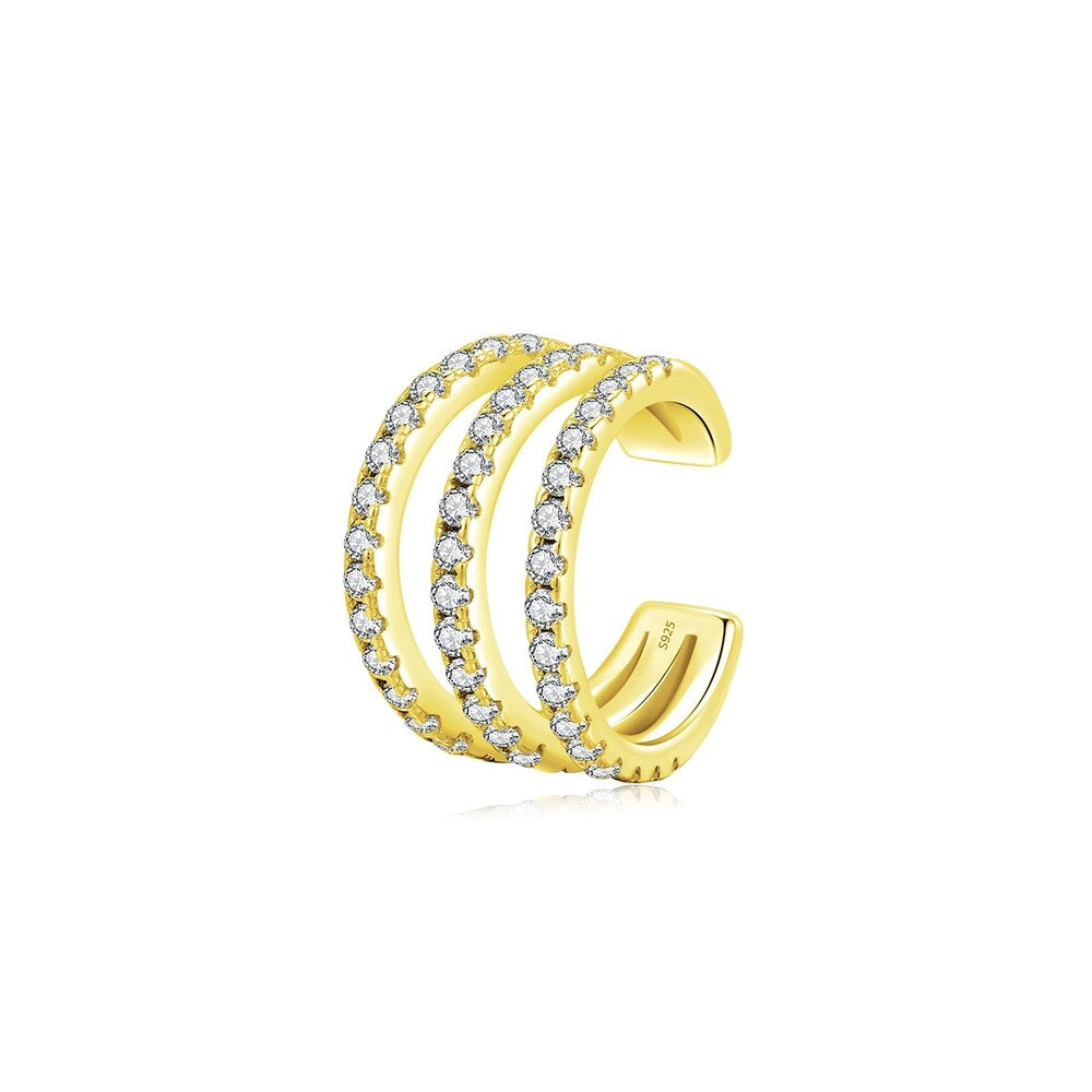 Piercing fake Celine cravejado prata 925 banho ouro