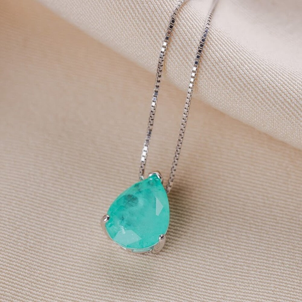 Colar Luma gota esmeralda colombiana fusion prata 925 - foto 4