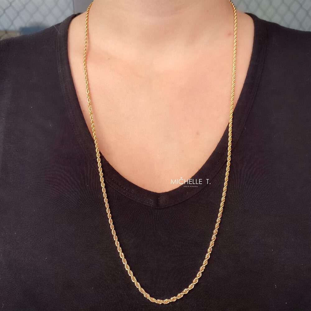 Colar longo cordão baiano ouro (70cm) - foto 2