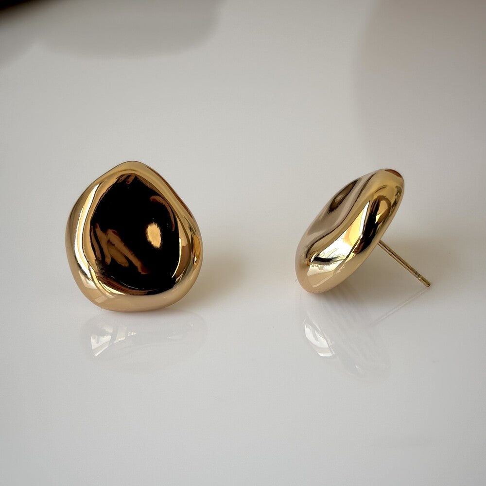 Brinco Vega orgânico liso ouro - foto 4