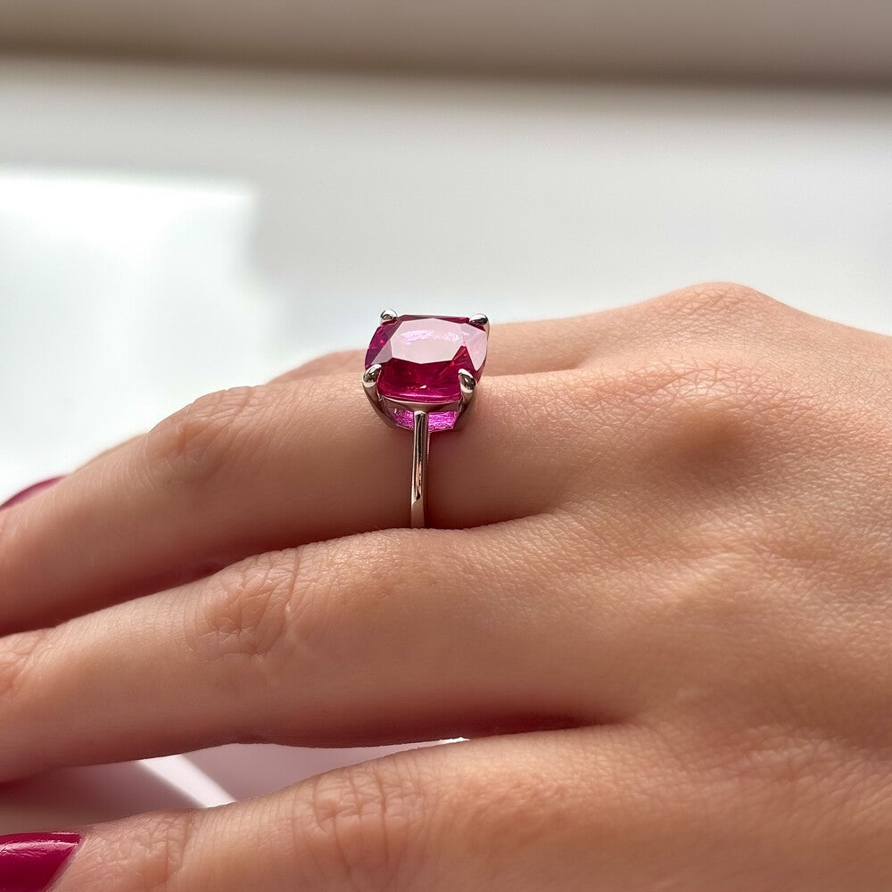 Anel Tess zircônia turmalina pink prata 925 - foto 3