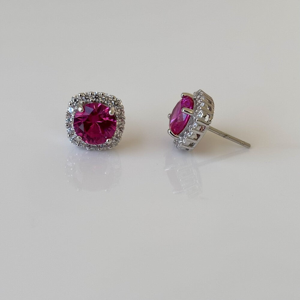 Brinco Lella zircônia turmalina pink prata 925 - foto 3
