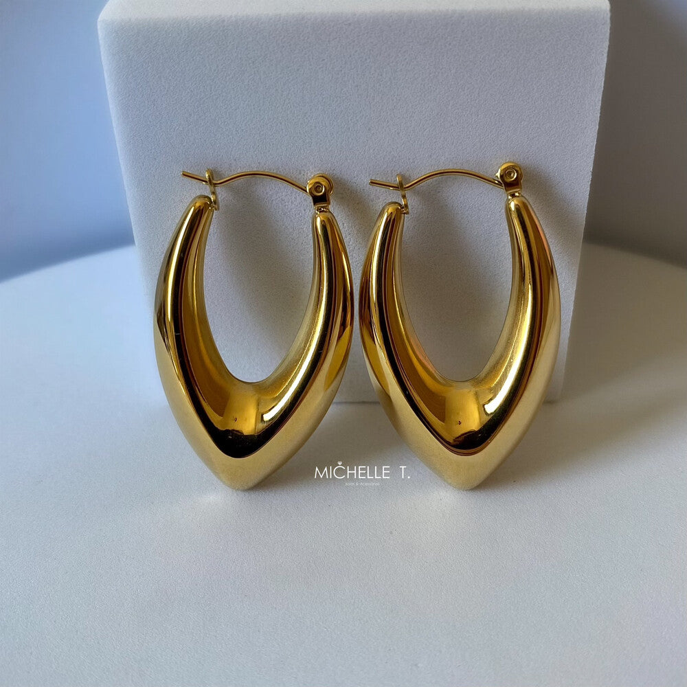 Brinco argola gota bold lisa ouro - foto 3