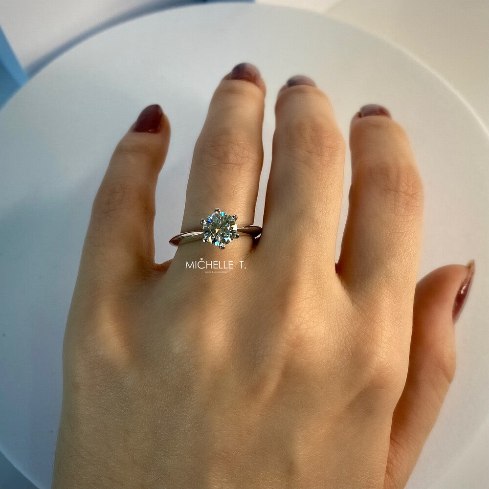 Anel solitário moissanite 1.0ct prata 925 (6.5mm) - foto 2