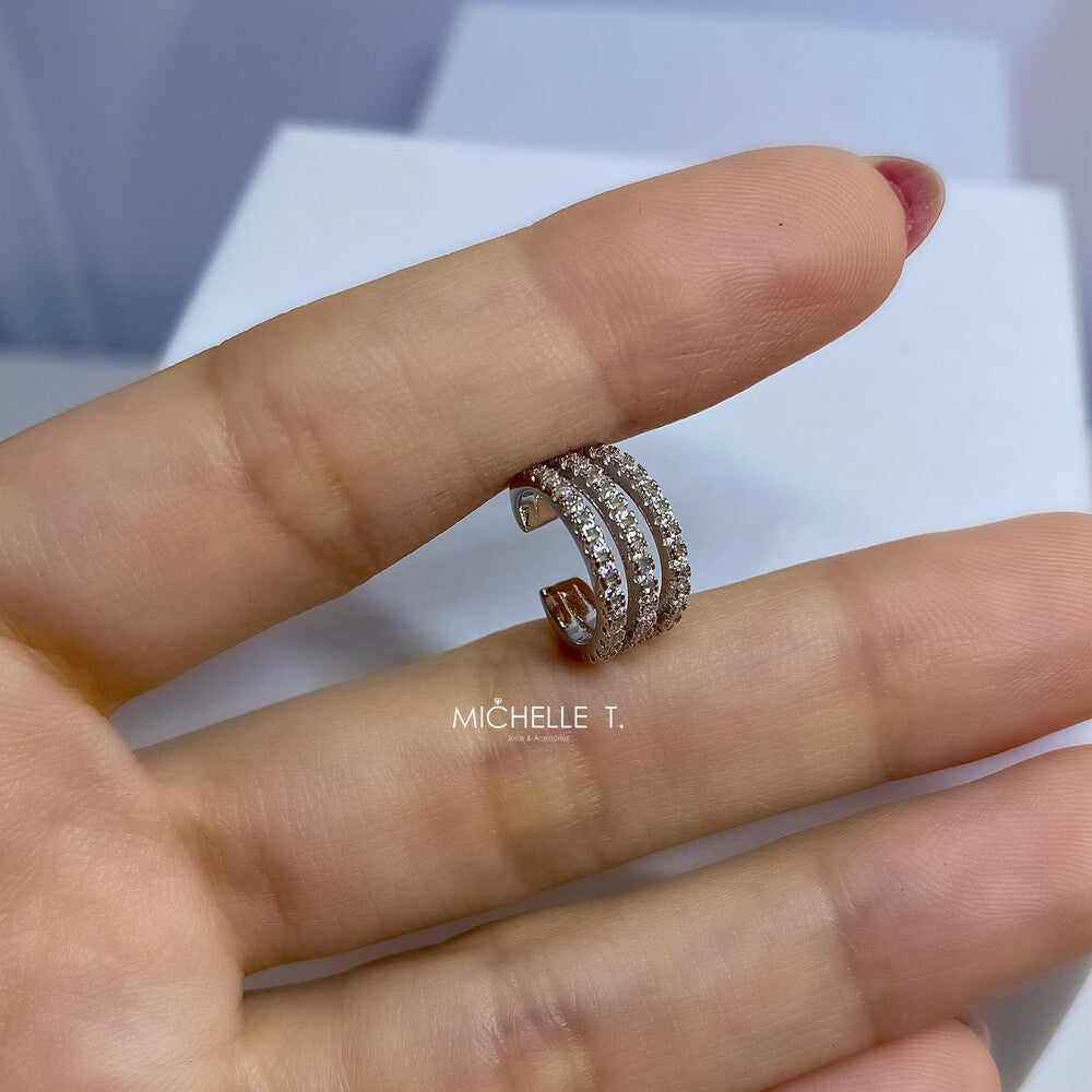 Piercing fake Celine cravejado prata 925 - foto 3