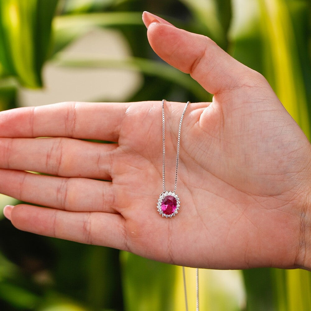 Colar mini Intense oval zircônia turmalina pink prata 925 - foto 3