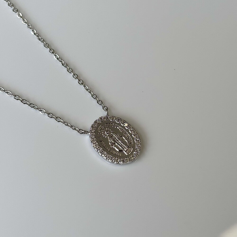 Colar medalha Nossa Senhora das Graças ródio branco - foto 3