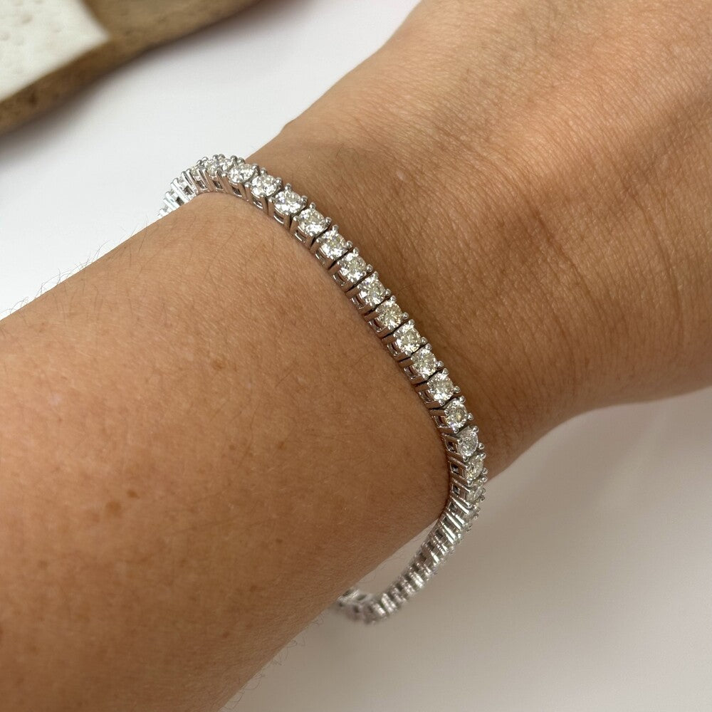 Pulseira riviera Moissanite 10 pontos prata 925 (3mm) - foto 3