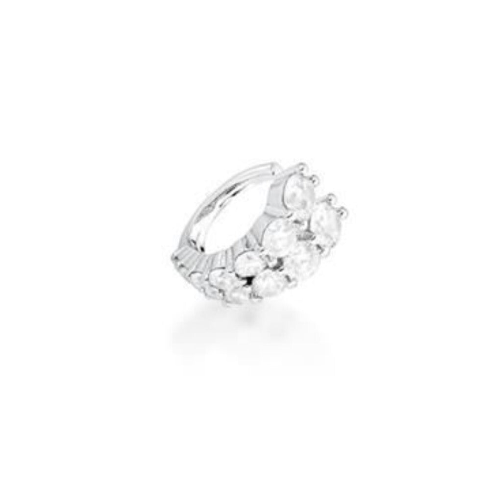 Piercing fake Lile cravejado ródio branco