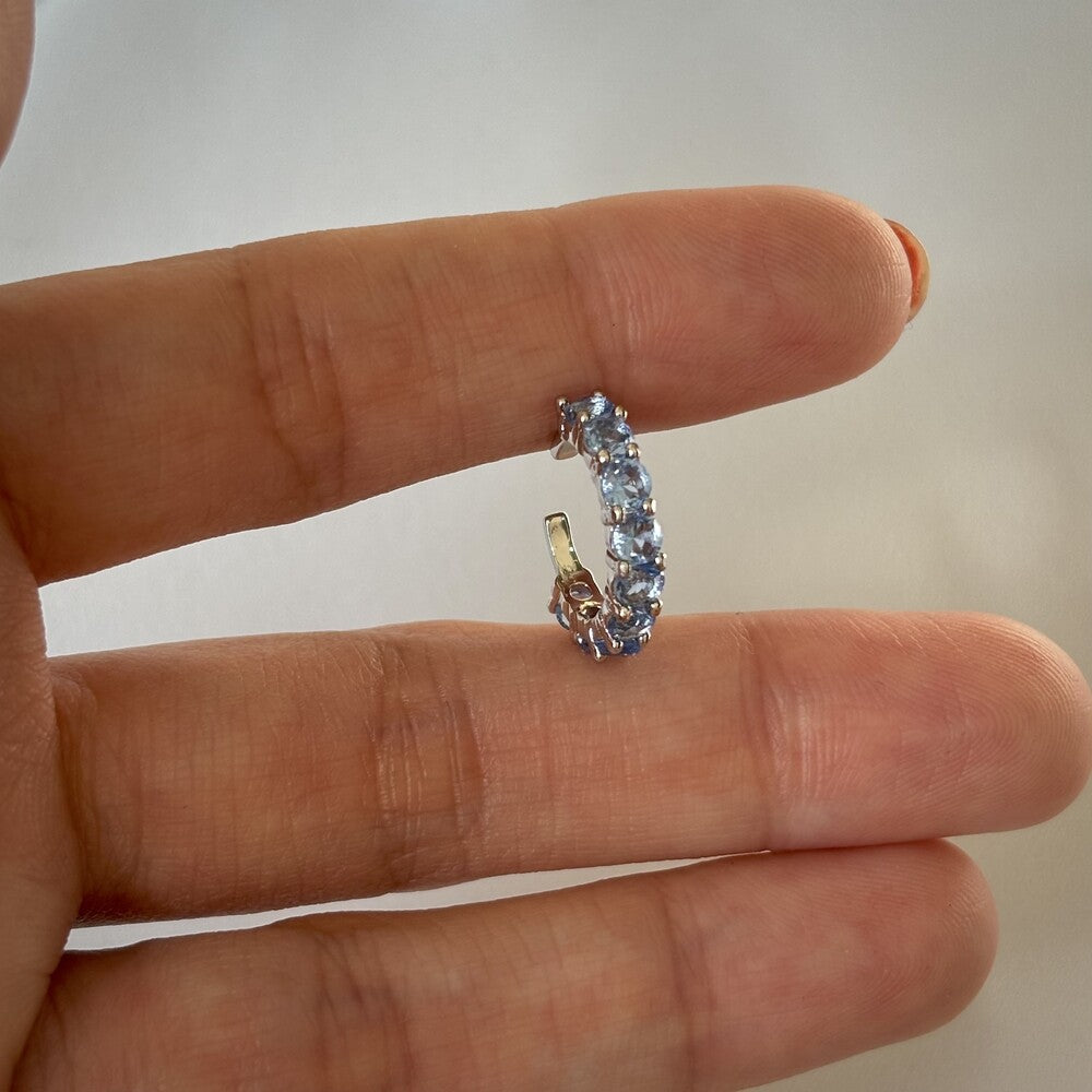 Piercing fake Sandy zircônias tanzanita ródio branco - foto 4