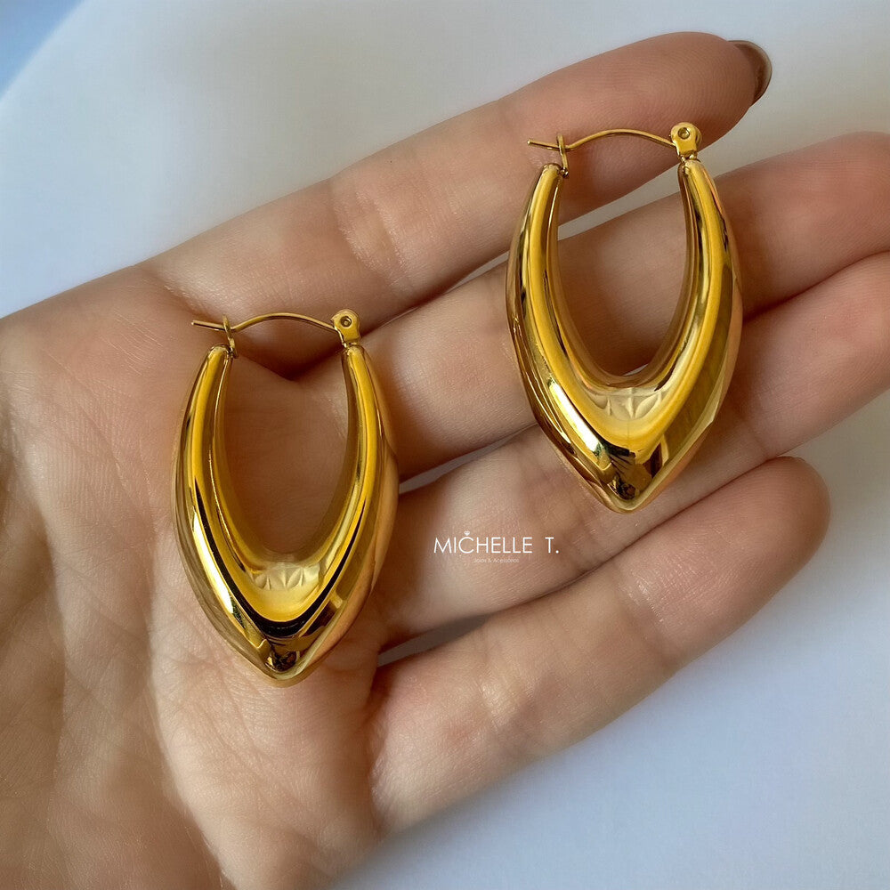Brinco argola gota bold lisa ouro - foto 4