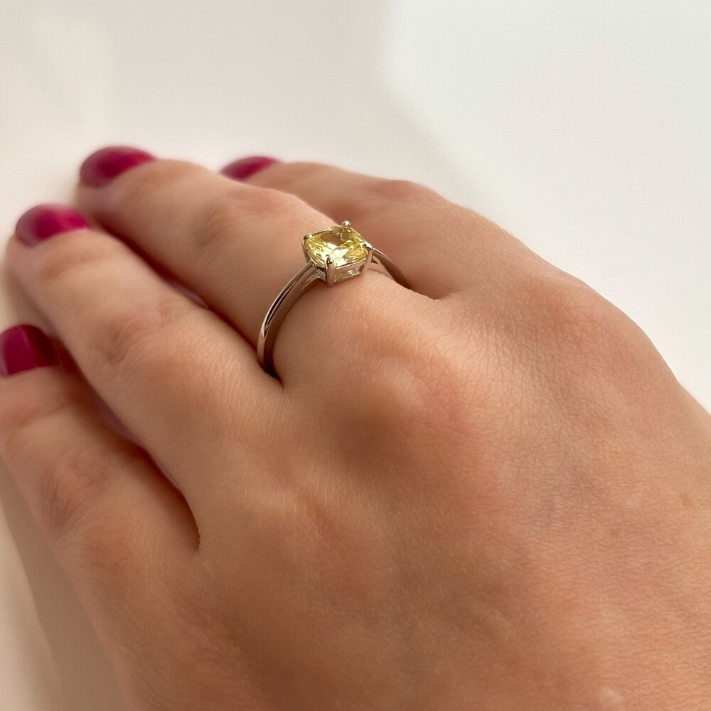 Anel mini Tess zircônia fancy yellow prata 925 - foto 3