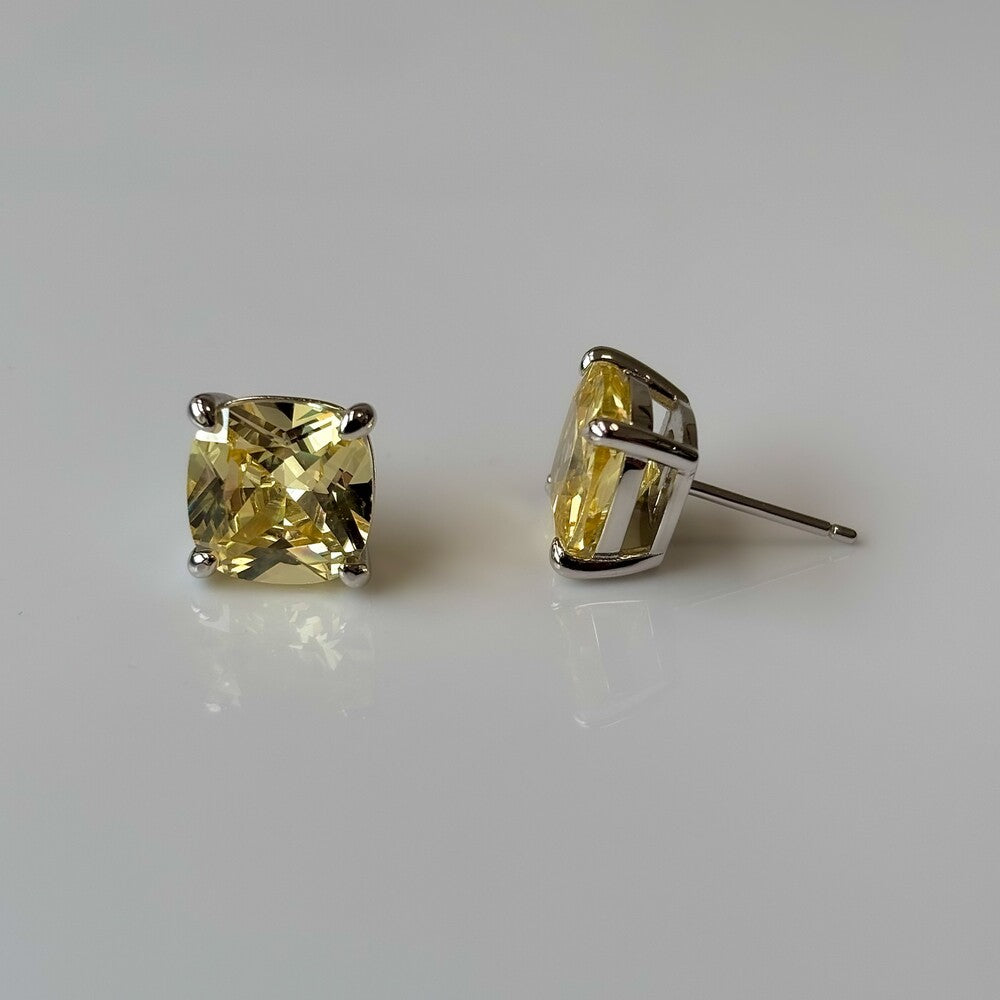 Brinco Tess zircônia fancy yellow prata 925 (10mm) - foto 4