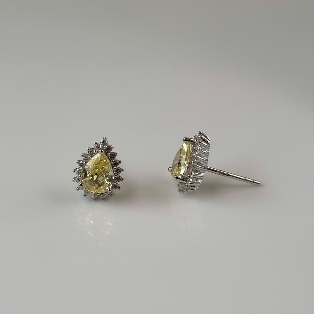 Brinco Zoey gota zircônia fancy yellow prata 925 - foto 4