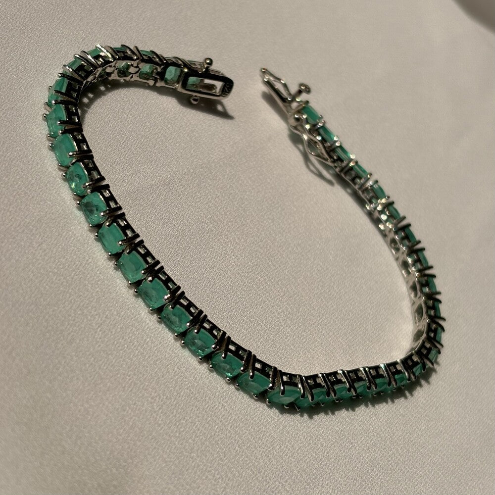 Pulseira riviera esmeralda colombiana fusion prata 925 - foto 4