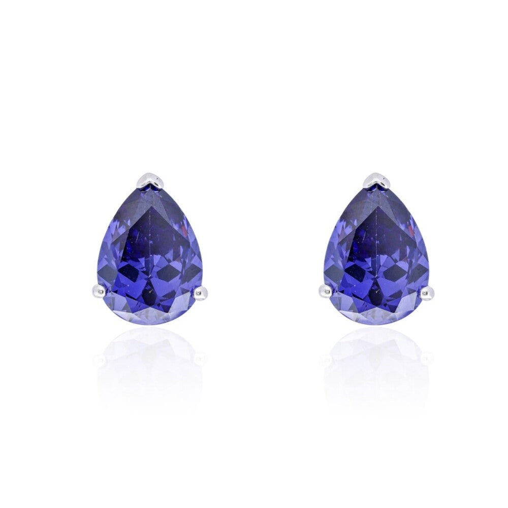 Brinco Luma gota zircônia tanzanita prata 925