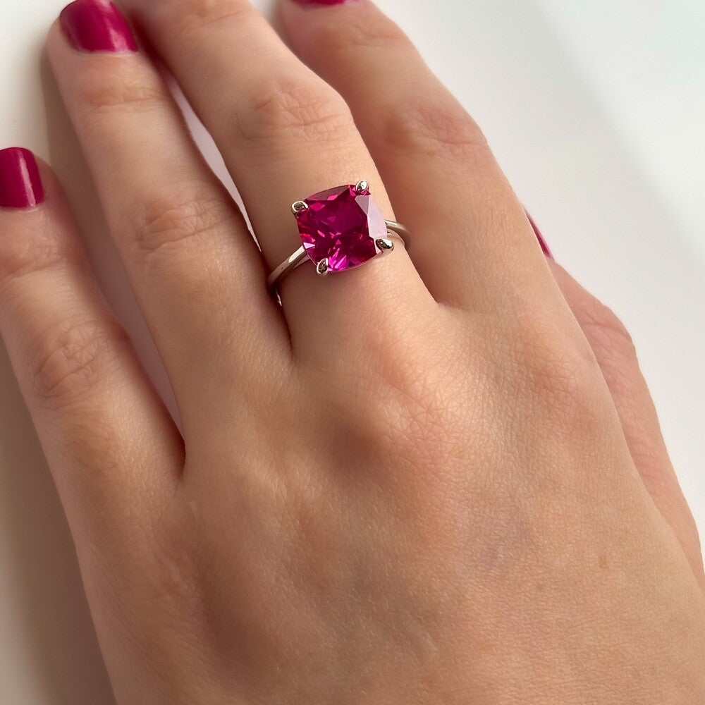 Anel Tess zircônia turmalina pink prata 925 - foto 4