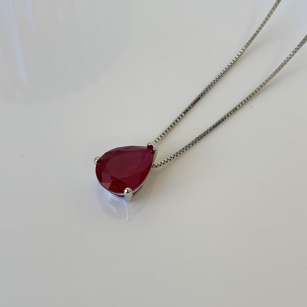 Colar Luma gota rubi fusion prata 925 - foto 3