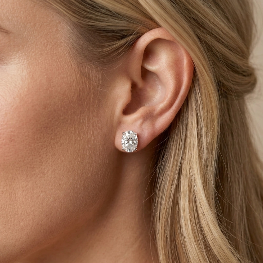 Conjunto Cora oval Moissanite 3.0ct prata 925