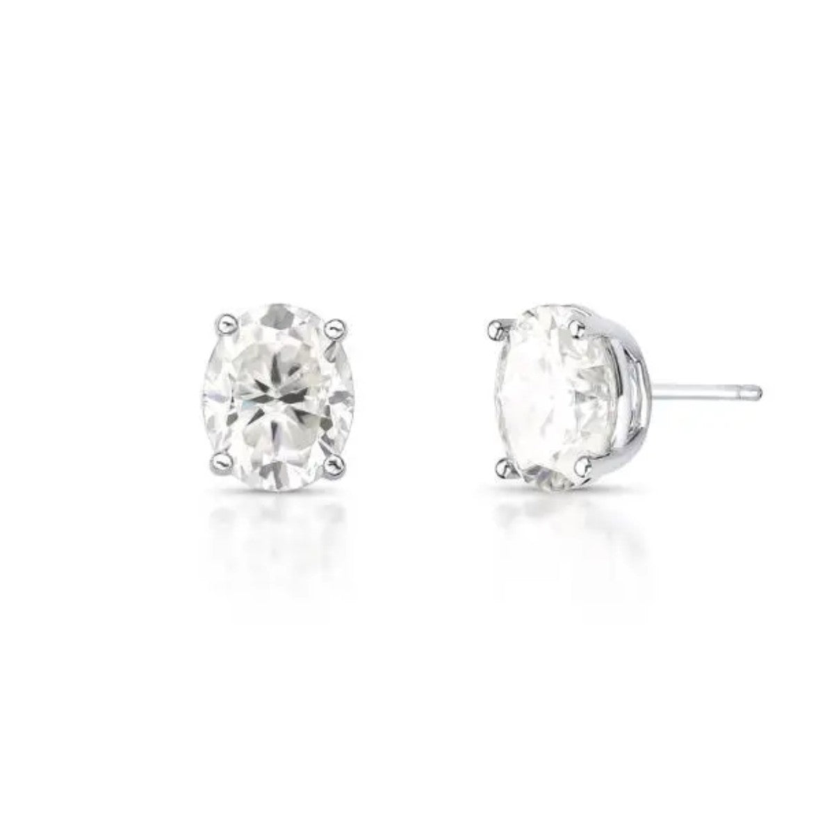 Brinco Cora oval moissanite 3.0ct prata 925