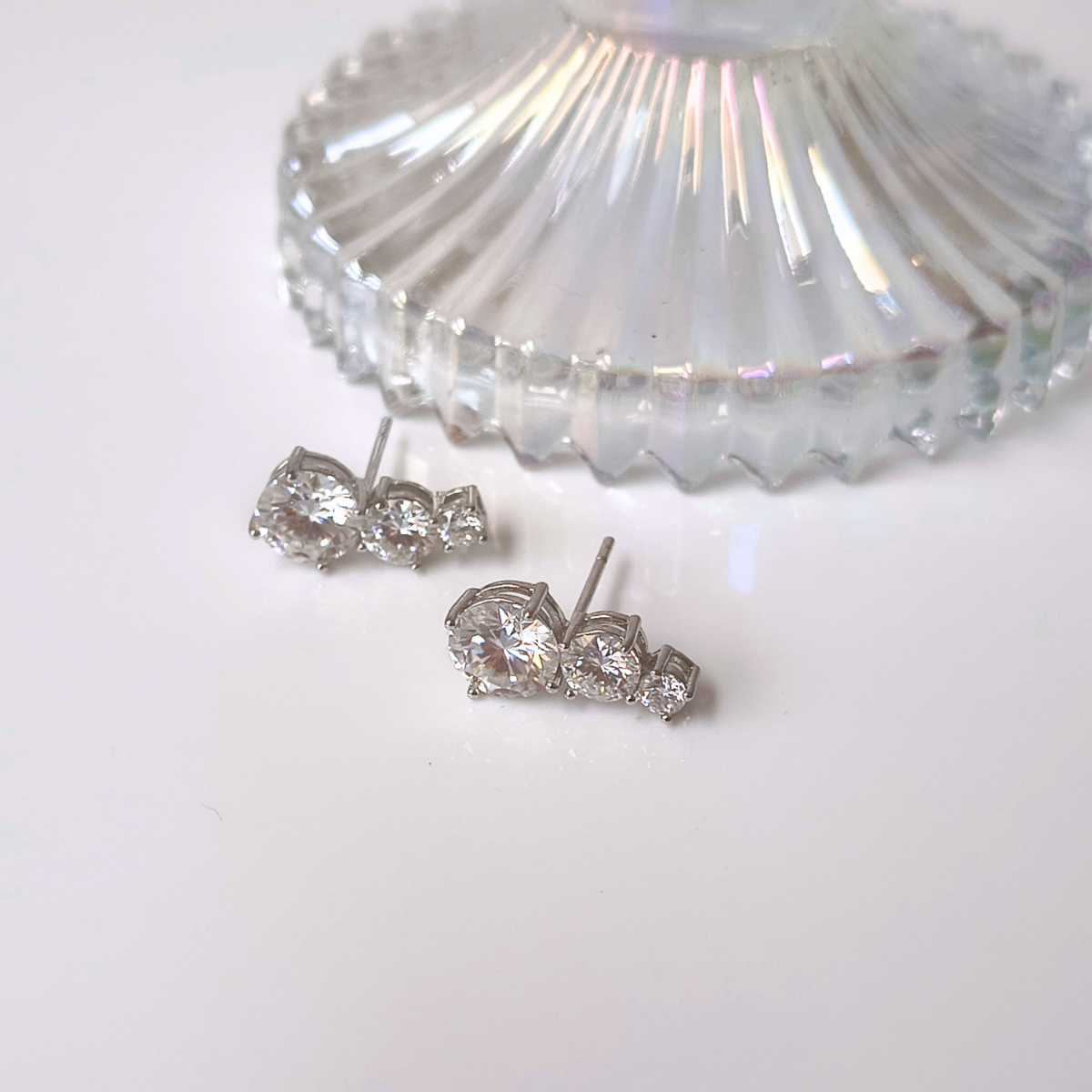 Brinco ear cuff Moissanite 1.2ct prata 925