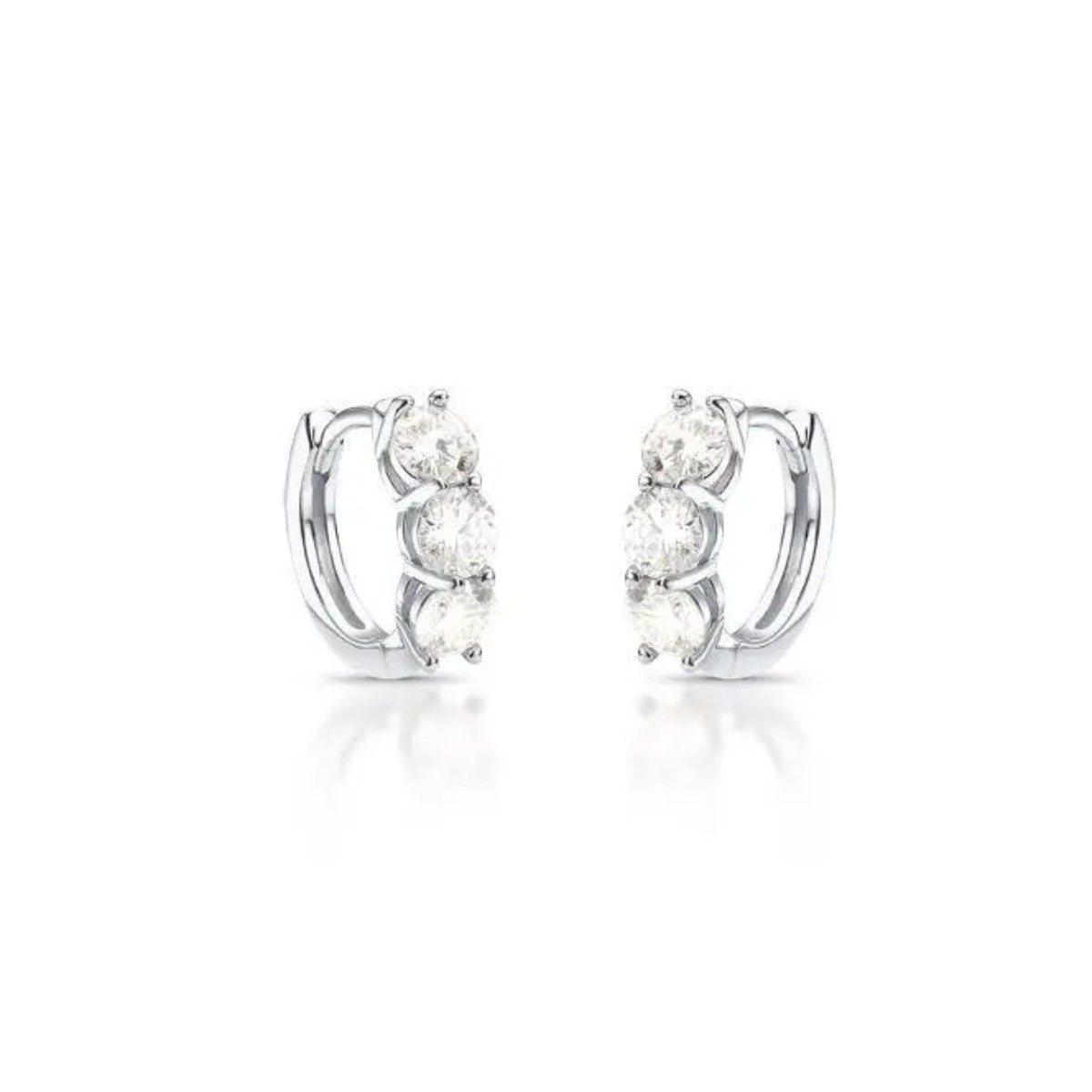 Brinco argola Moissanite 0.3ct prata 925