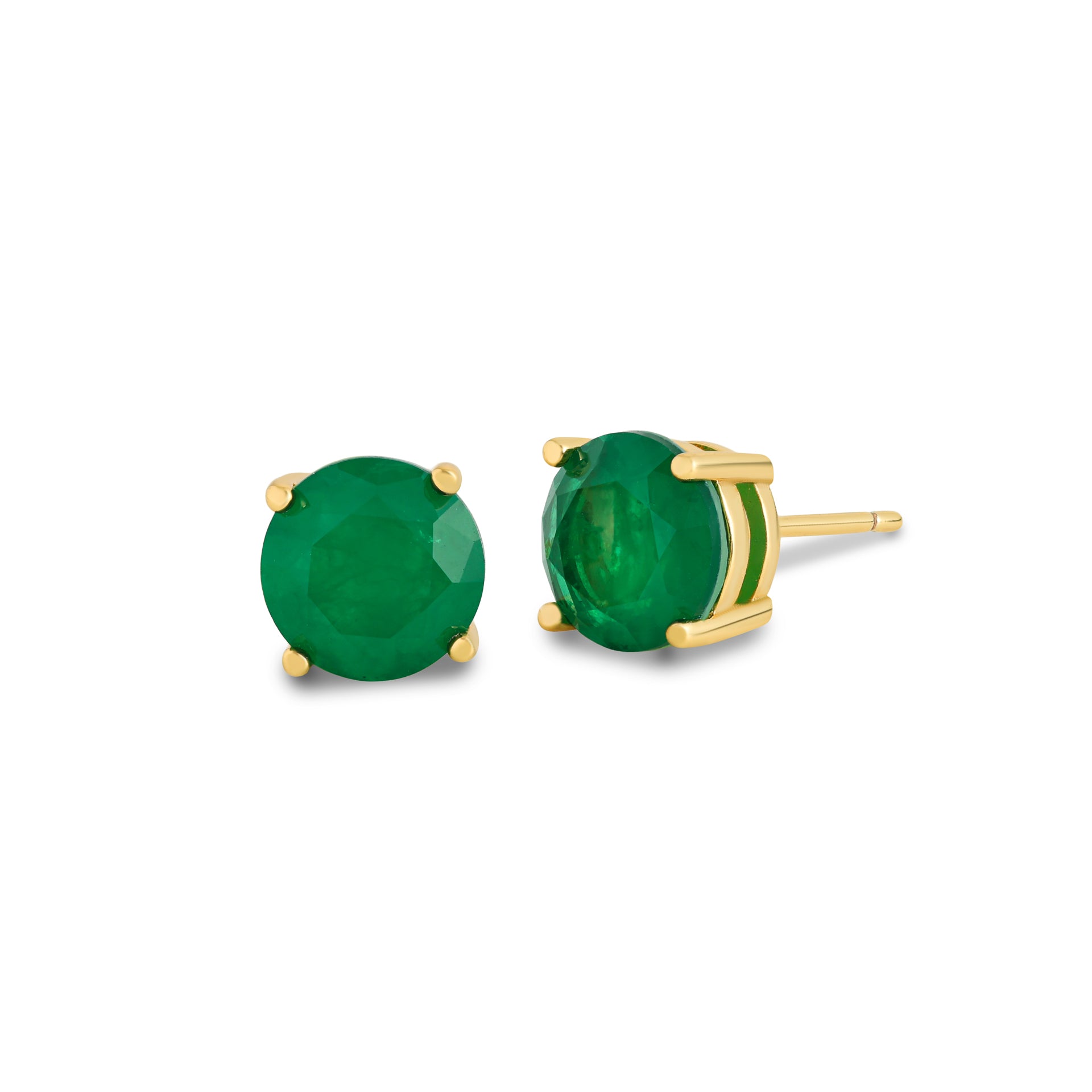 Brinco redondo esmeralda fusion ouro (8mm)