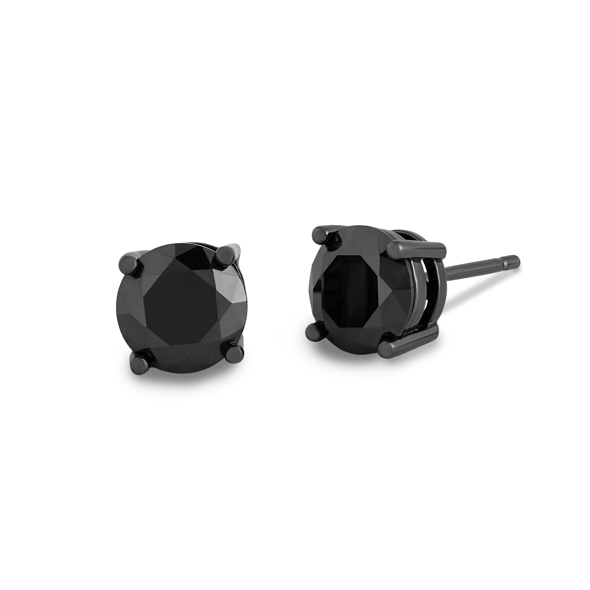 Brinco redondo zircônia negra ródio negro (10mm)