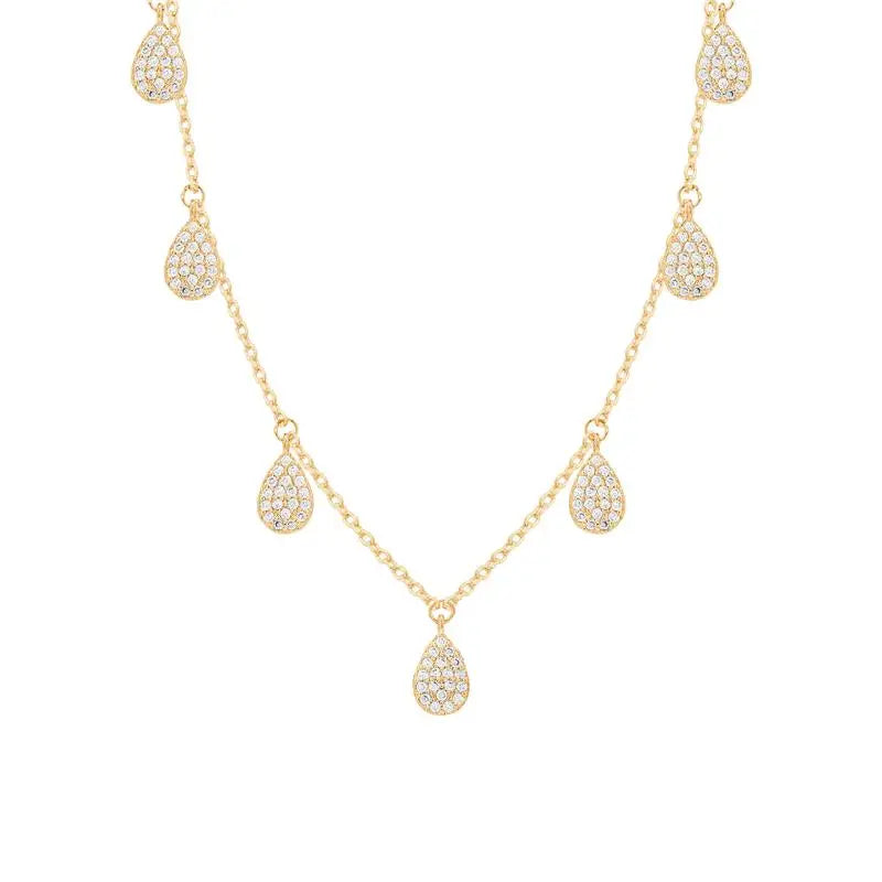Colar Serena gotas cravejadas ouro