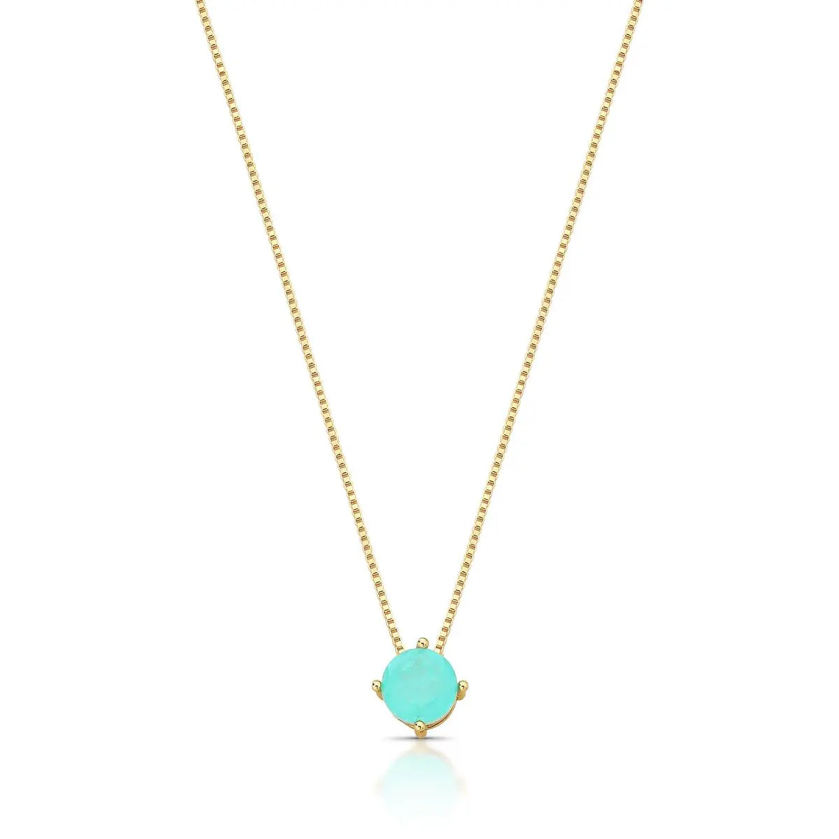 Colar ponto de luz esmeralda colombiana fusion ouro (7mm)