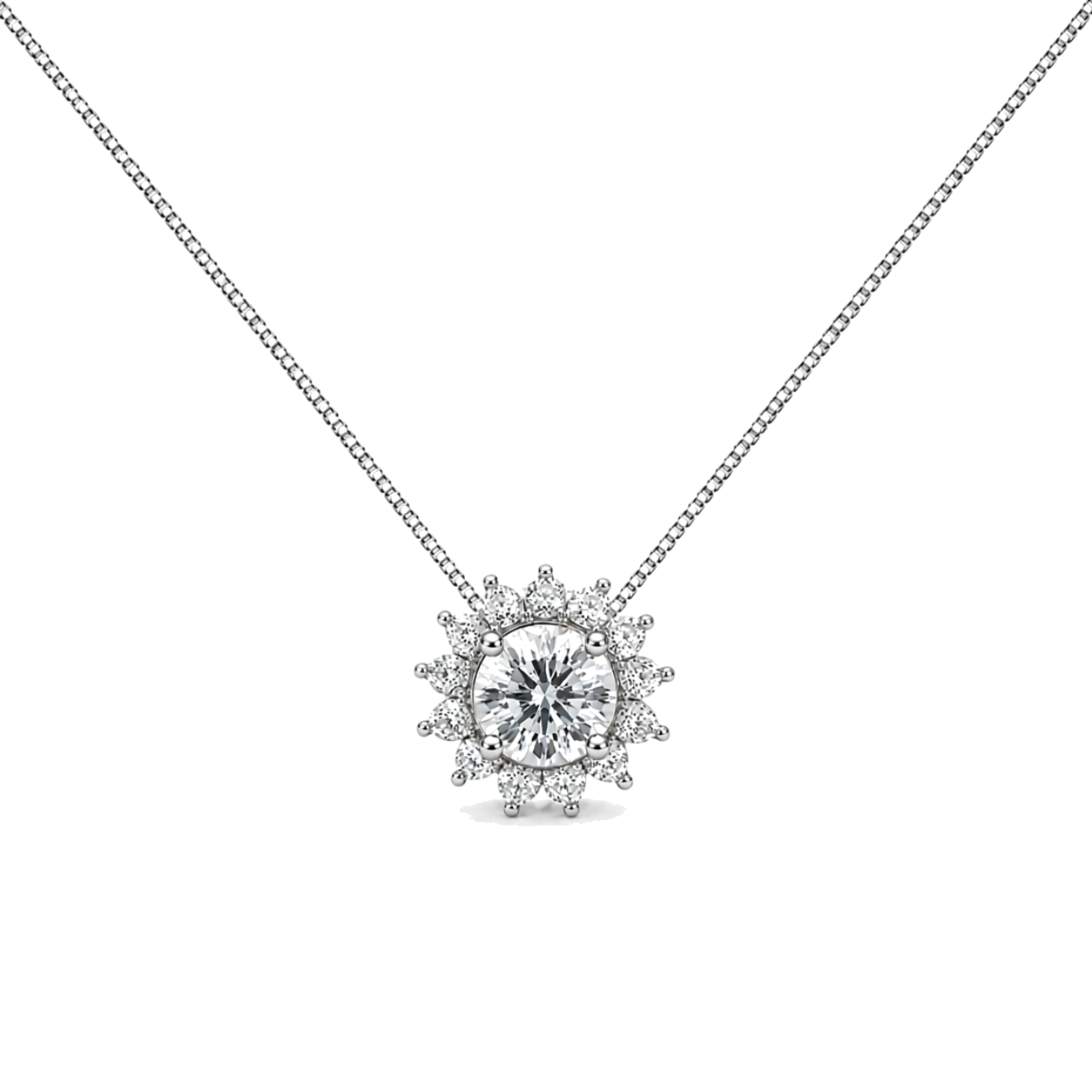 Colar redondo Blossom zircônia branca ródio branco