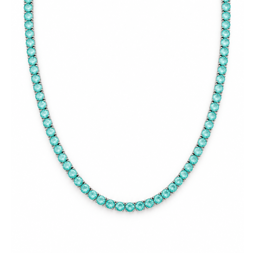 Colar riviera esmeralda colombiana fusion prata 925