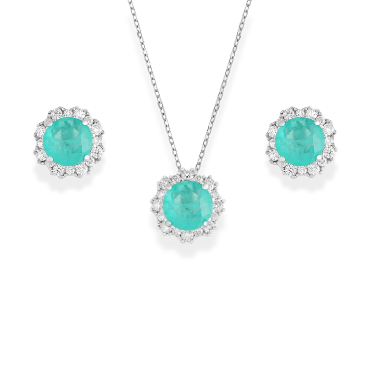 Conjunto Rosie Moissanite esmeralda colombiana fusion prata 925