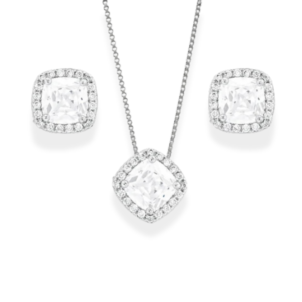 Conjunto Cecile zircônia branca ródio branco