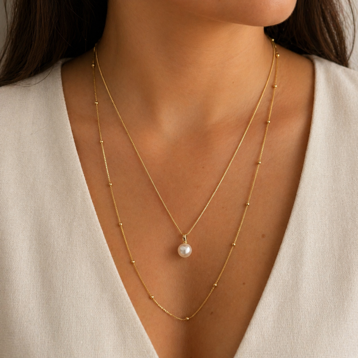 Conjunto Luara pérola ouro - foto 3