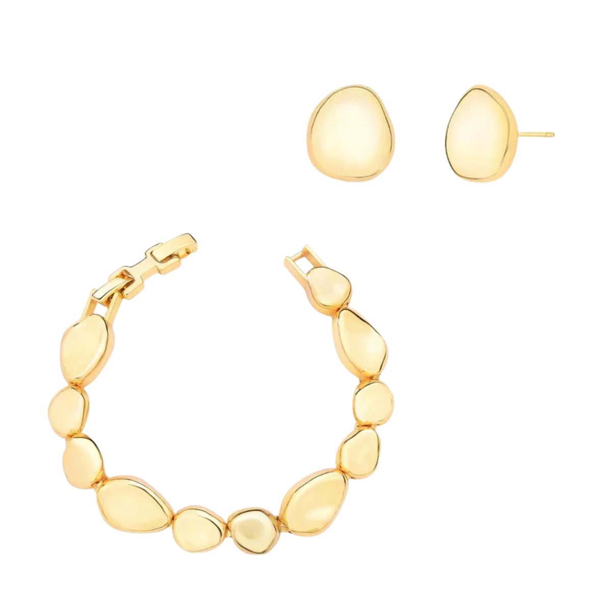 Conjunto Vega orgânico liso ouro