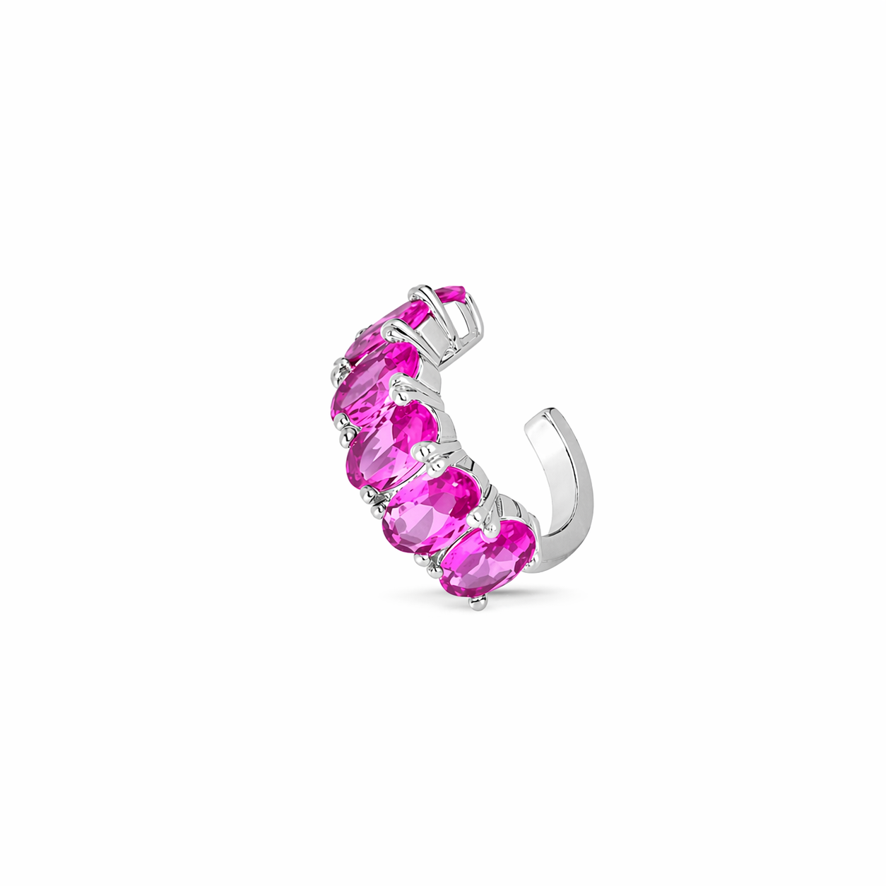 Piercing fake Aisha zircônias turmalina pink ródio branco