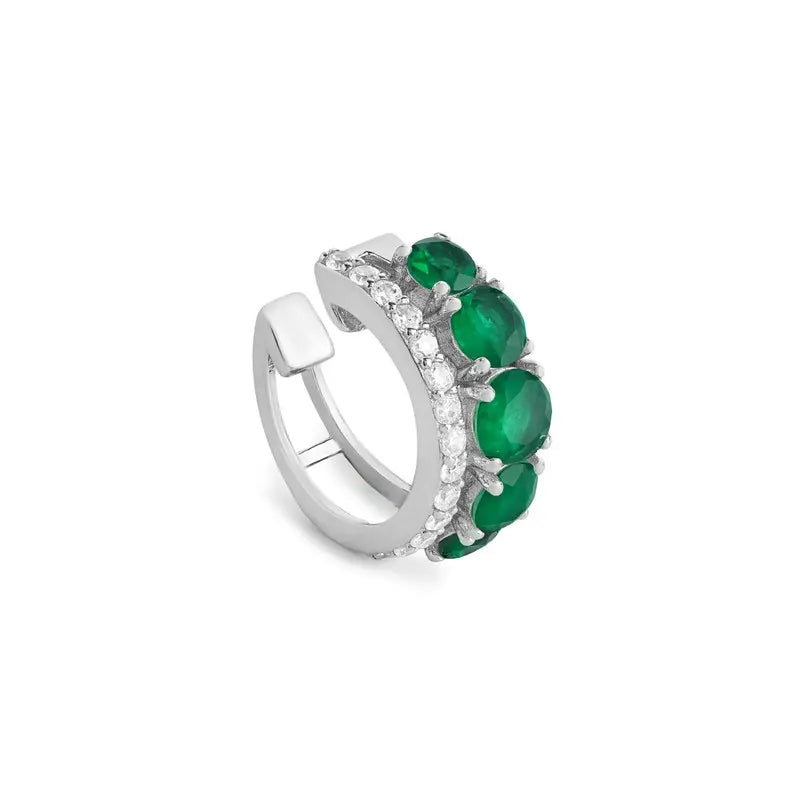 Piercing fake Maldivas esmeralda fusion prata 925