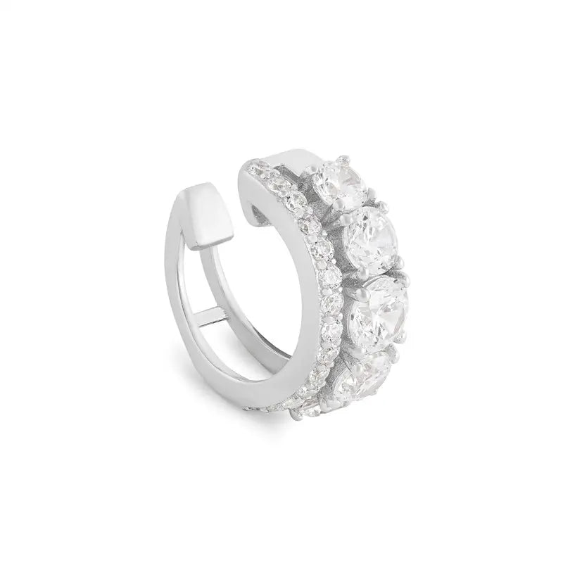 Piercing fake Maldivas zircônia branca prata 925