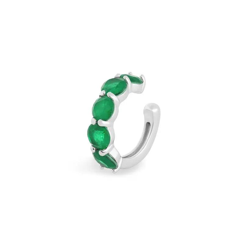 Piercing fake Tulum esmeralda fusion prata 925