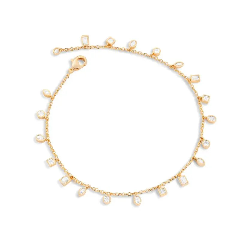 Pulseira Adele zircônias brancas ouro