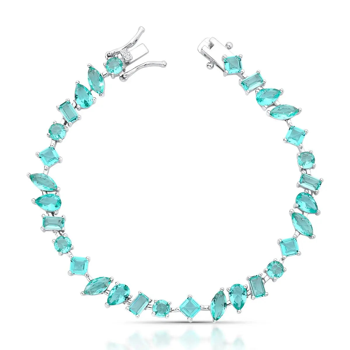 Pulseira riviera Allure zircônias esmeralda colombiana ródio branco